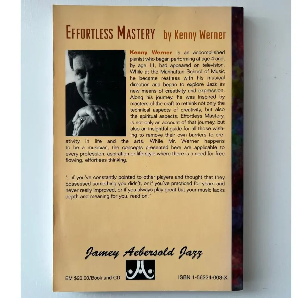 Effortless Mastery Liberating Master Musician Within Kenny Werner 1996 Signed